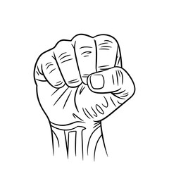 clenched fist hand coloring page 