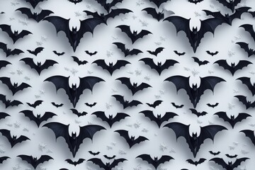 Spooky Halloween pattern repeating ghoulish figures
