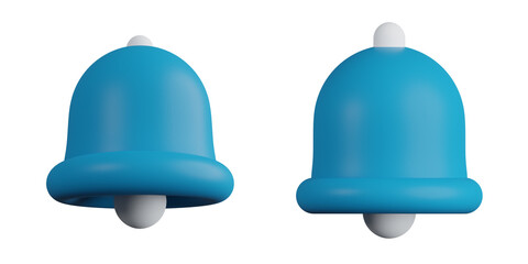 3D Icon: Bell with Blue Color