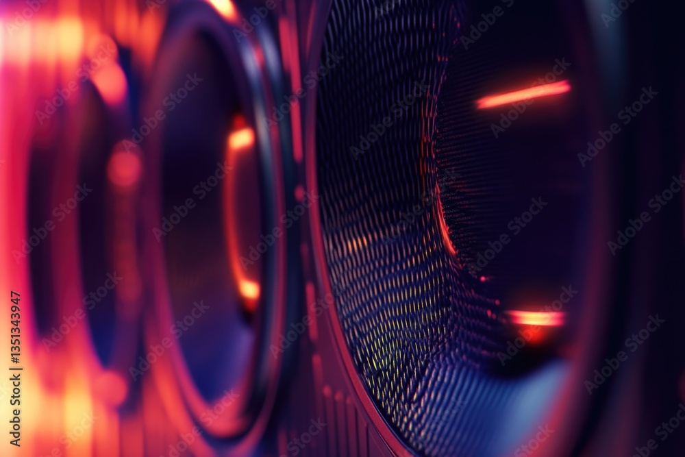 Poster a detailed view of a speaker mounted on a wall, suitable for use in presentations, lectures or educa