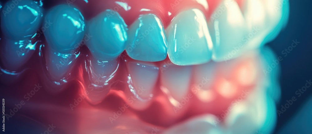 Poster a close-up shot of a tooth with a missing adjacent tooth, suitable for dental or health-related conc