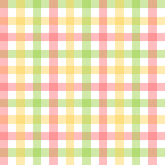 Multicolor gingham seamless pattern.Colorful checkered tartan plaid repeat pattern in red yellow green.Geometric vector background wallpaper.