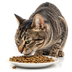 Close-up Tabby Eating Kibble