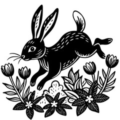 Obraz premium rabbit and flowers