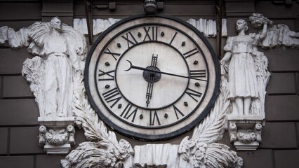 old clock isolated on white