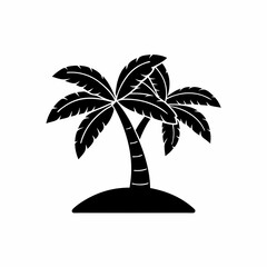  creative details Shadow of a Palm Tree on Sand Icon vector illustration