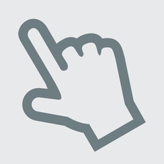 Hand cursor icon, sleek black outline, simple and modern style.