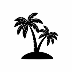  creative details Shadow of a Palm Tree on Sand Icon vector illustration