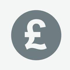 Pound sign icon, currency symbol, British money, finance, simple, bold.