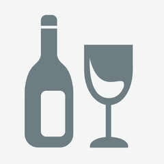 Glass wine icon, elegant stemware, red wine, classy, simple, stylish.