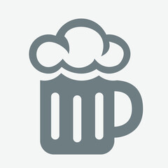Mug frothy beer icon, cold drink, refreshing, bubbly, festive, classic.