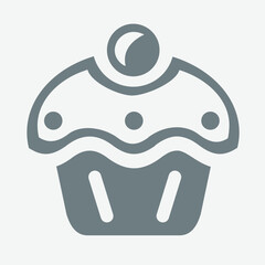 Piece of cake icon, sweet dessert, layered, colorful, delicious treat.