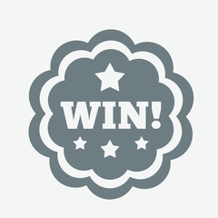 Achievement award icon with star, ribbon, flat style vector design.