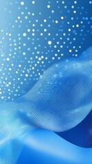 Naklejka premium Blue fabric waves on bokeh abstract background.