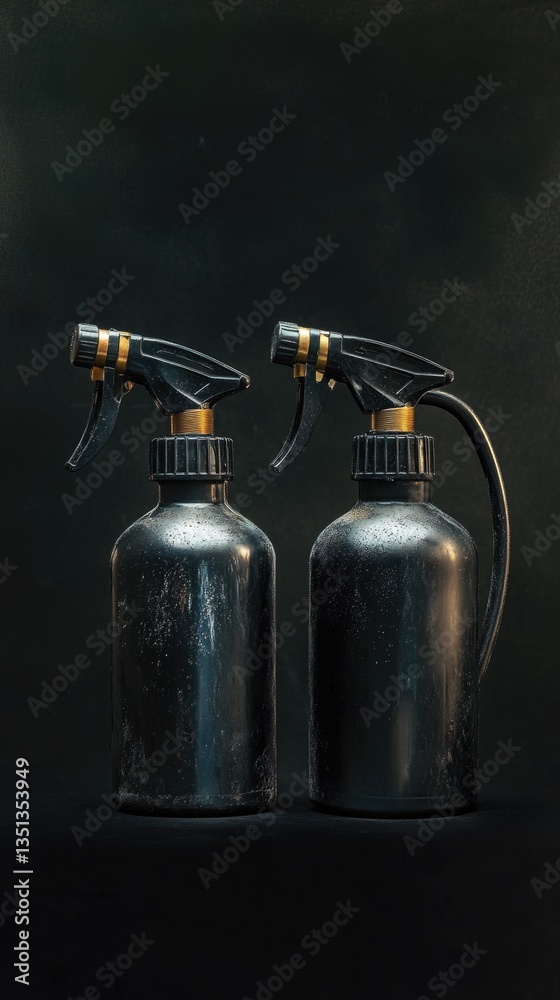 Poster Two spray bottles placed side by side, ideal for use in a craft or beauty setting