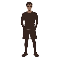 Fototapeta premium Casual Man Silhouette in Urban Style.