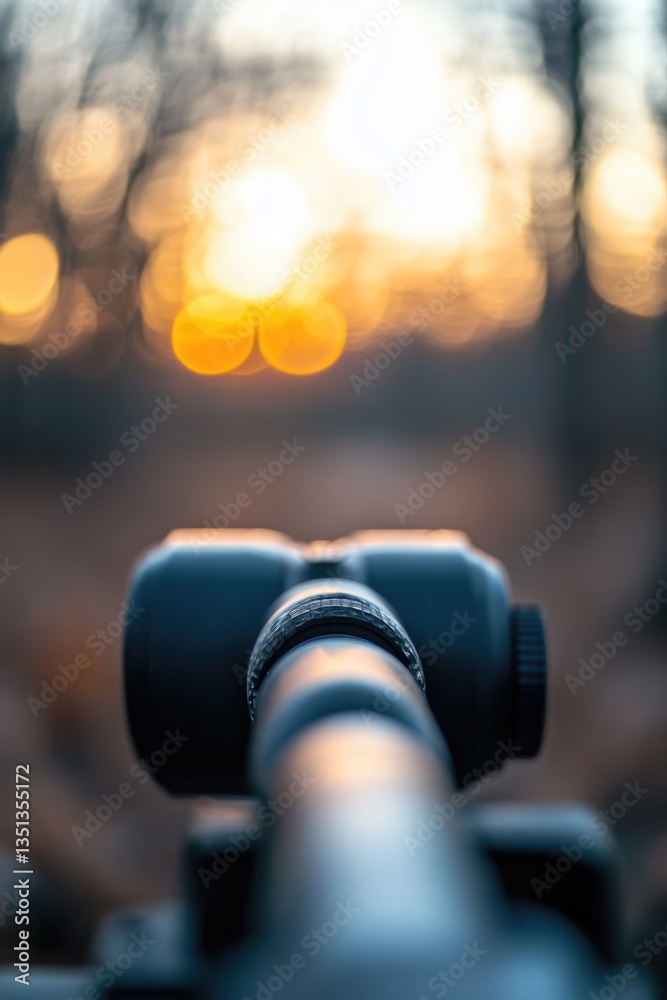 Poster a close-up shot of a camera lens with a blurred background
