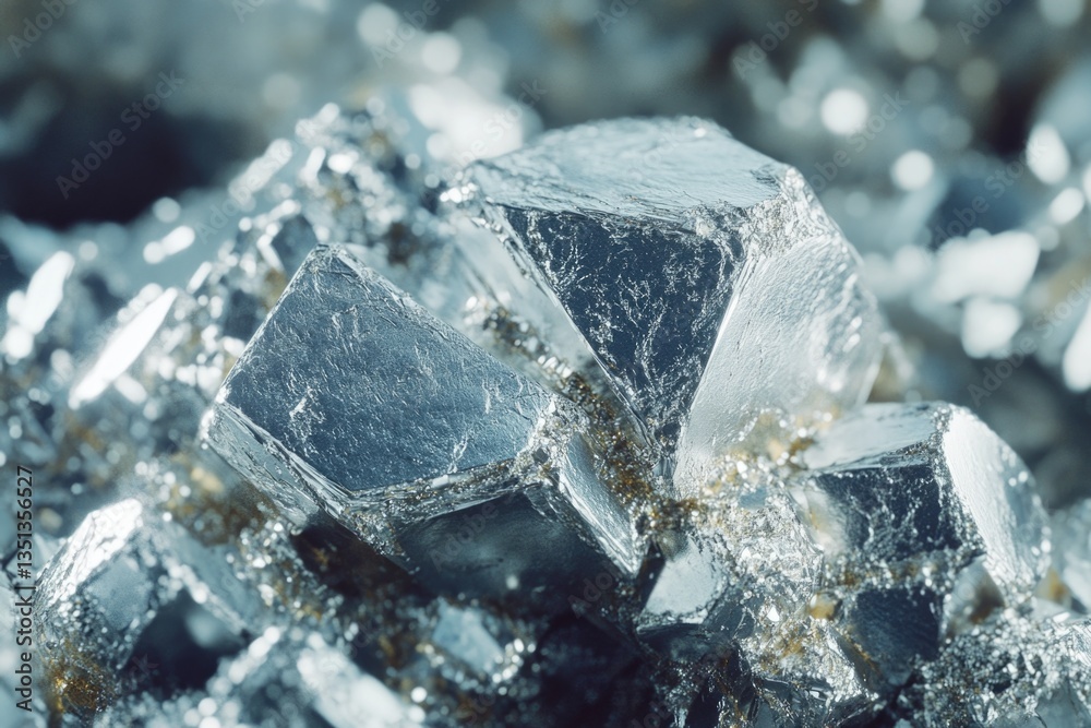Poster a detailed view of numerous small ice crystals, ideal for science and nature-themed projects