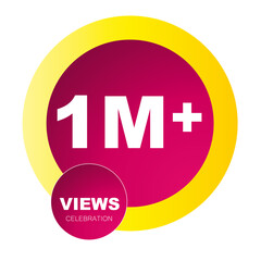 Download this Views Celebration Thumbnail Golden Banner Set 1M, 1 Million Views, 1M Views, 1M Views eps vector file16