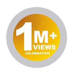 Download this Views Celebration Thumbnail Golden Banner Set 1M, 1 Million Views, 1M Views, 1M Views eps vector file26