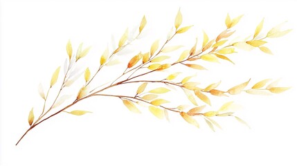 a watercolor yellow willow branch