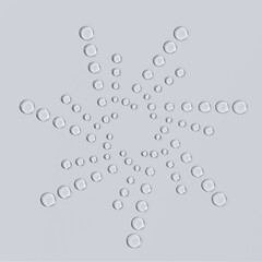 Cosmetic hydrating product presentation template. Water or beauty serum drops pattern, 3d rendering