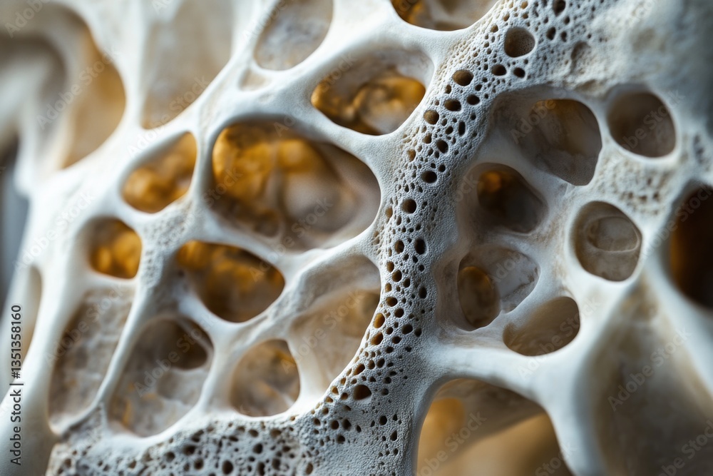Poster a close-up view of a bone with holes, suitable for medical or forensic illustrations
