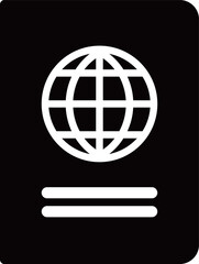 パスポートのシルエットアイコンイラスト