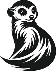 vector illustration of a meerkat silhouette