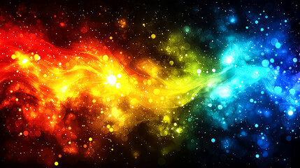 Abstract Cosmic Wallpaper: Vibrant Colors and Glowing Nebulae