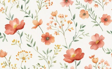 ilustraci&oacute;n flores de acuarela. papel pintado