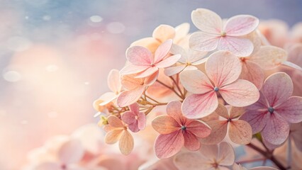 Delicate Pink Hydrangea Blossoms in Soft Light