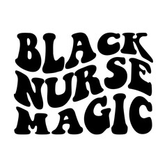 Black nurse magic svg cut file. Isolated vector illustration.
