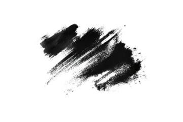 Black Chalk Brush Stroke with Transparent Background
