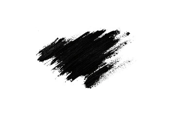 Black Chalk Brush Stroke with Transparent Background