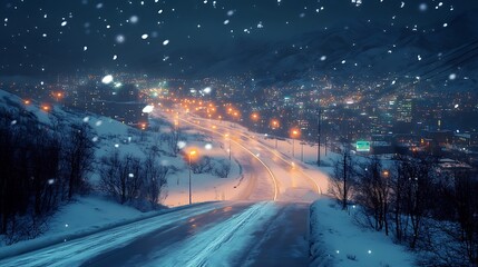 night traffic in the city