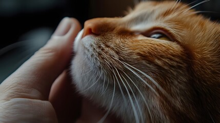 Veterinarian s hand examining a cat s paw