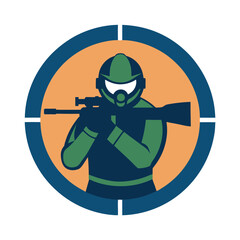vector illustration of a soldier with rifle
