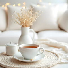 Fototapeta premium cup of tea and cookies