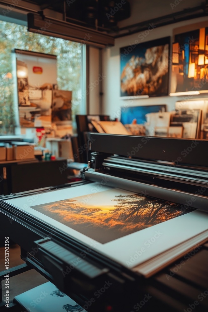 Poster Printer printing large format prints on a industrial machine