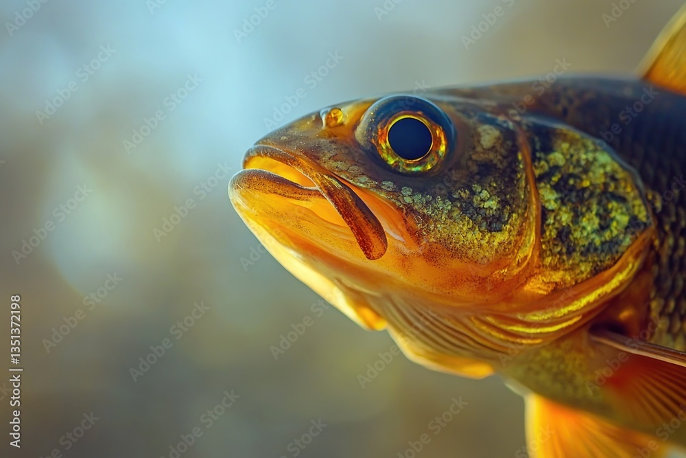 Aufkleber a close-up view of a fish with a blurred background