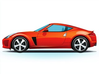 Sleek and Stylish Orange Sports Car Illustration with Modern Design and Dynamic Lines