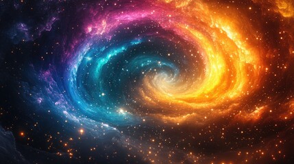 Colorful swirling nebula in deep space. Possible use  Space background, scientific illustration