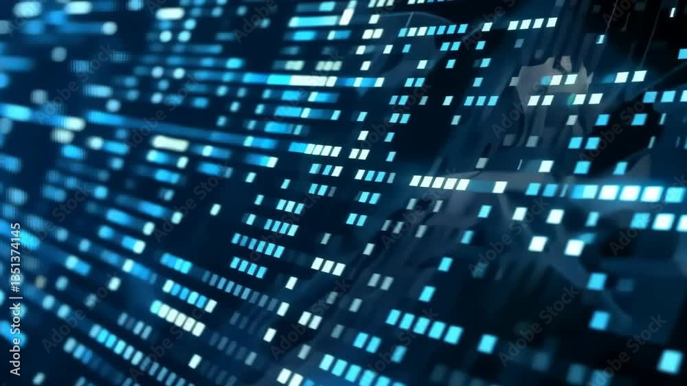 Poster dynamic blue digital patterns embody the seamless flow of data in technology, automotive, and ai sec