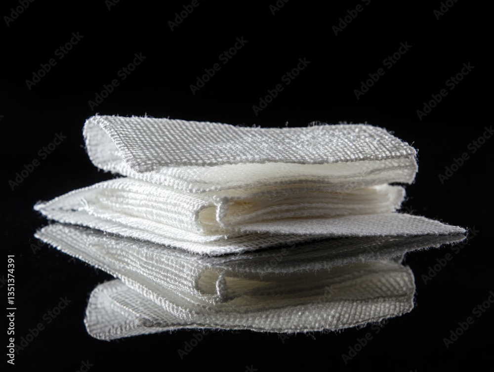 Aufkleber a stack of white towels sits on a table, ready for use