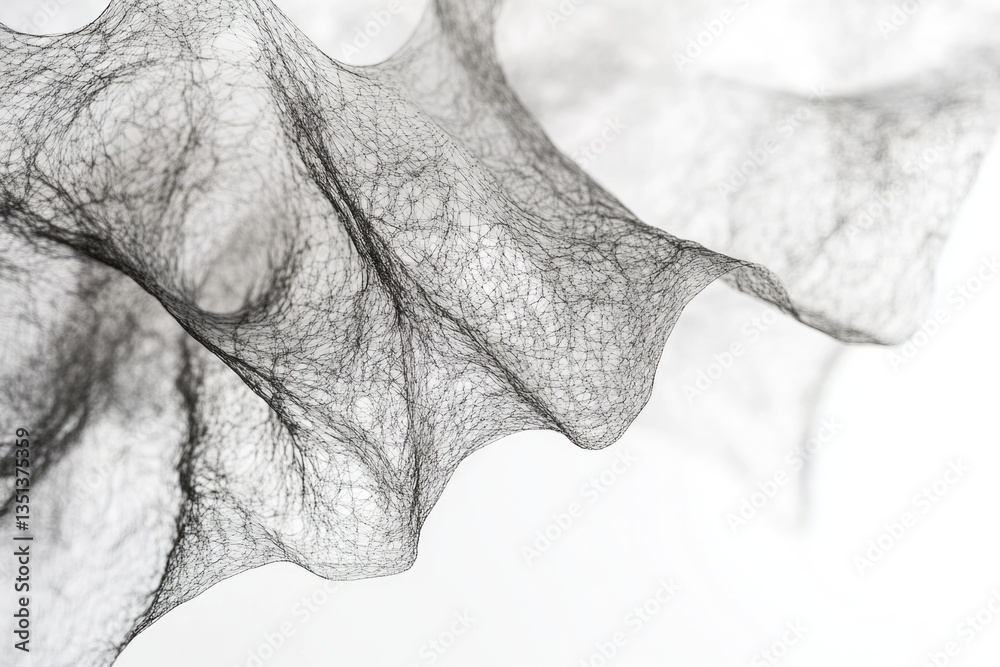 Poster a close-up view of a unique art piece in black and white, ideal for use in editorial or commercial p