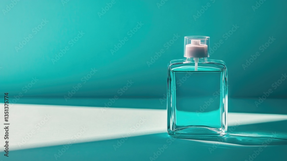 Poster a bottle of perfume sits on a table, ready for use