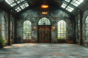 Rustic Industrial Warehouse Interior