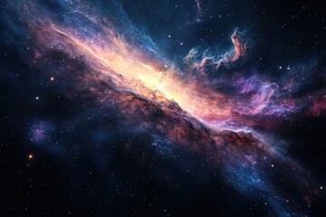 Fototapeta premium Stunning display of cosmic clouds and stars in the vastness of outer space at night