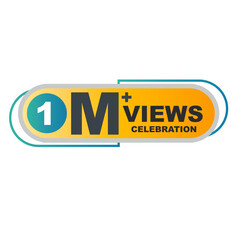 Download this Views Celebration Thumbnail Golden Banner Set 1M, 1 Million Views, 1M Views, 1M Views eps vector file28